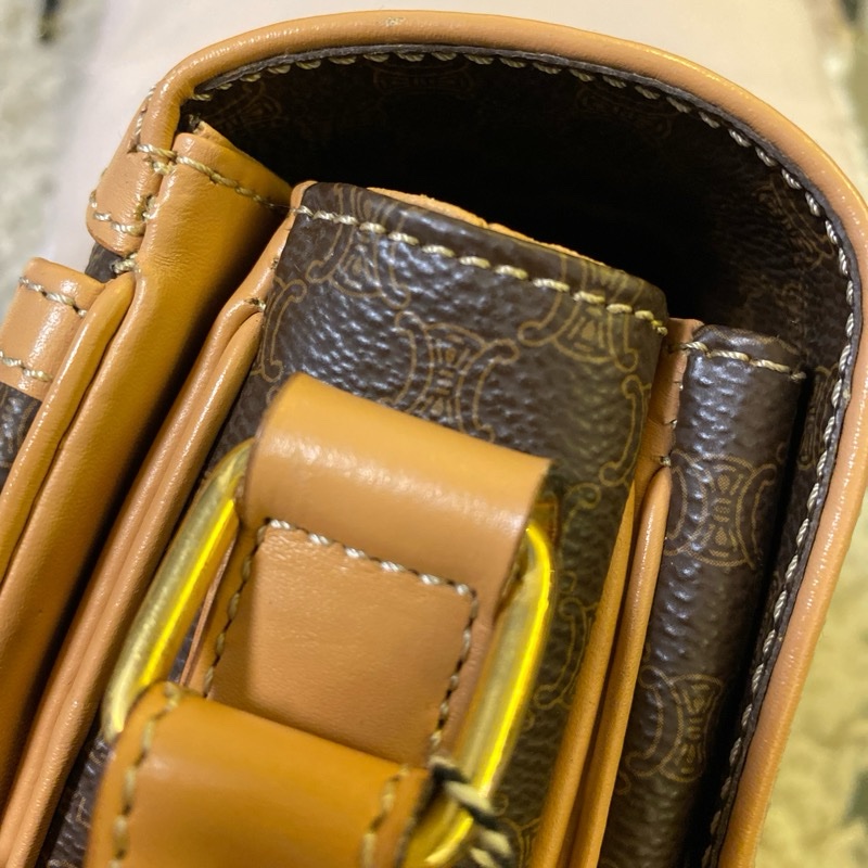 Celine 古董包 老花 超美 復古 斜背包 郵差包-43