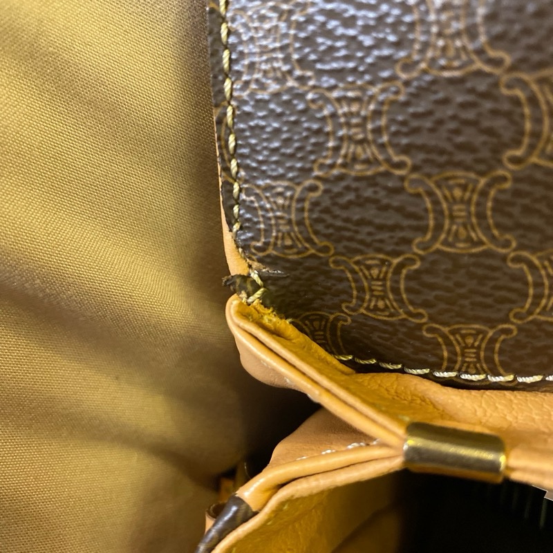 Celine 古董包 老花 超美 復古 斜背包 郵差包-46