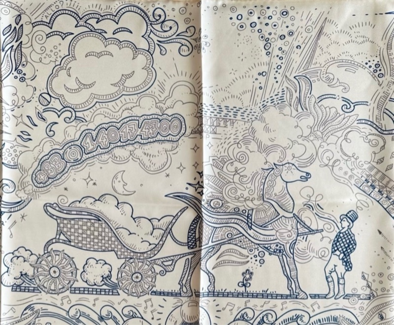 Hermes愛馬仕“Please hold the line“正在接通中絲巾/90*90cm-3
