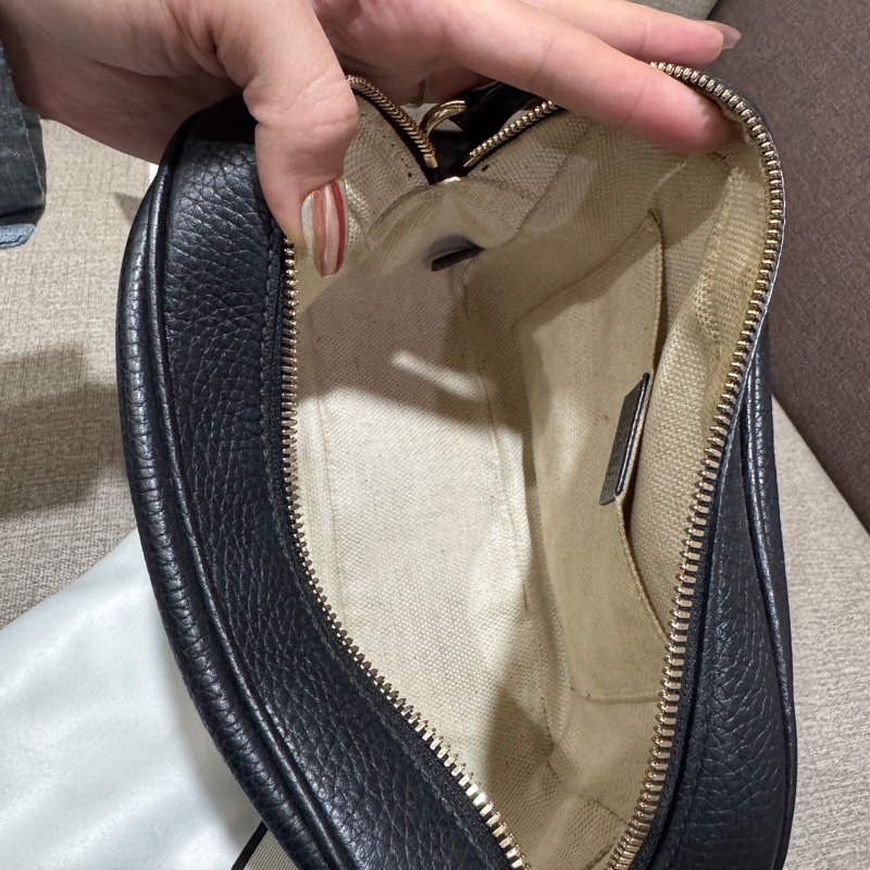 📌 正貨/二手/已停產 GUCCI SOHO DISCO 黑色小牛皮 斜背包 相機包-3
