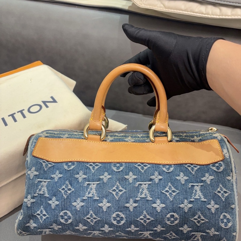 LV中古丹寧牛仔波士頓手提包-1