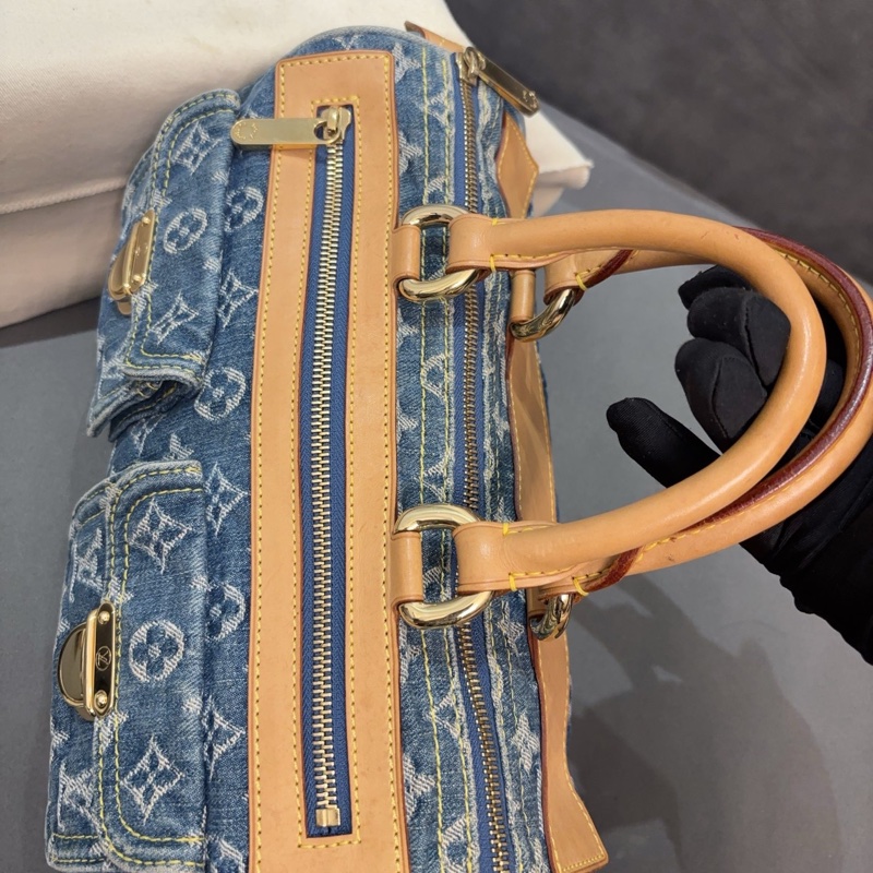 LV中古丹寧牛仔波士頓手提包-2