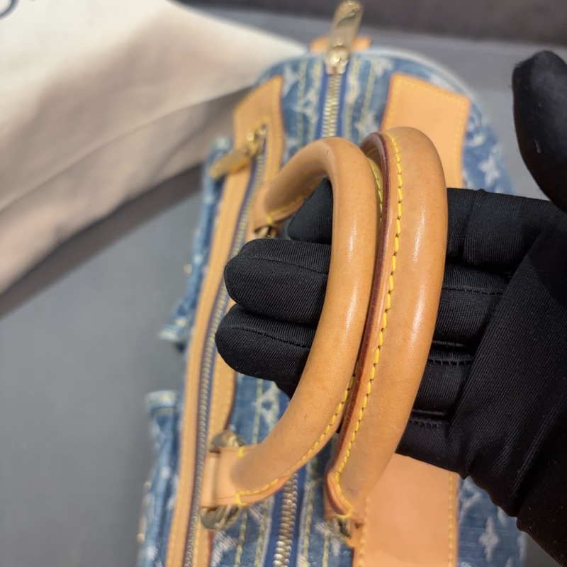 LV中古丹寧牛仔波士頓手提包-4