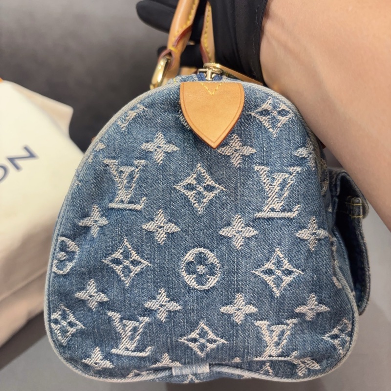LV中古丹寧牛仔波士頓手提包-6