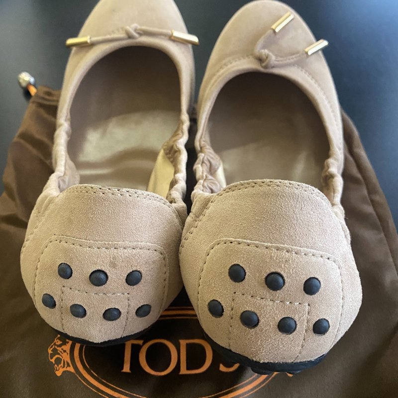 Women's Tod's Brown Suede Ballet Flats 淺棕色麂皮芭蕾舞平底鞋 [購於美國舊金山]-0