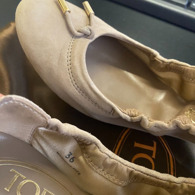 Women's Tod's Brown Suede Ballet Flats 淺棕色麂皮芭蕾舞平底鞋 [購於美國舊金山]-3