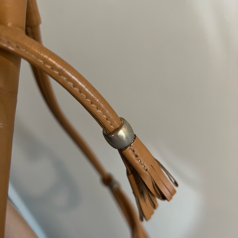 YSL啡色皮革中古特色水桶包 拆除式內袋 可調節肩帶 日本中古-18