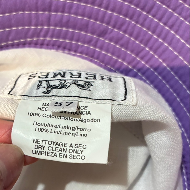 正品Hermes 愛馬仕寬沿遮陽帽法國製-6