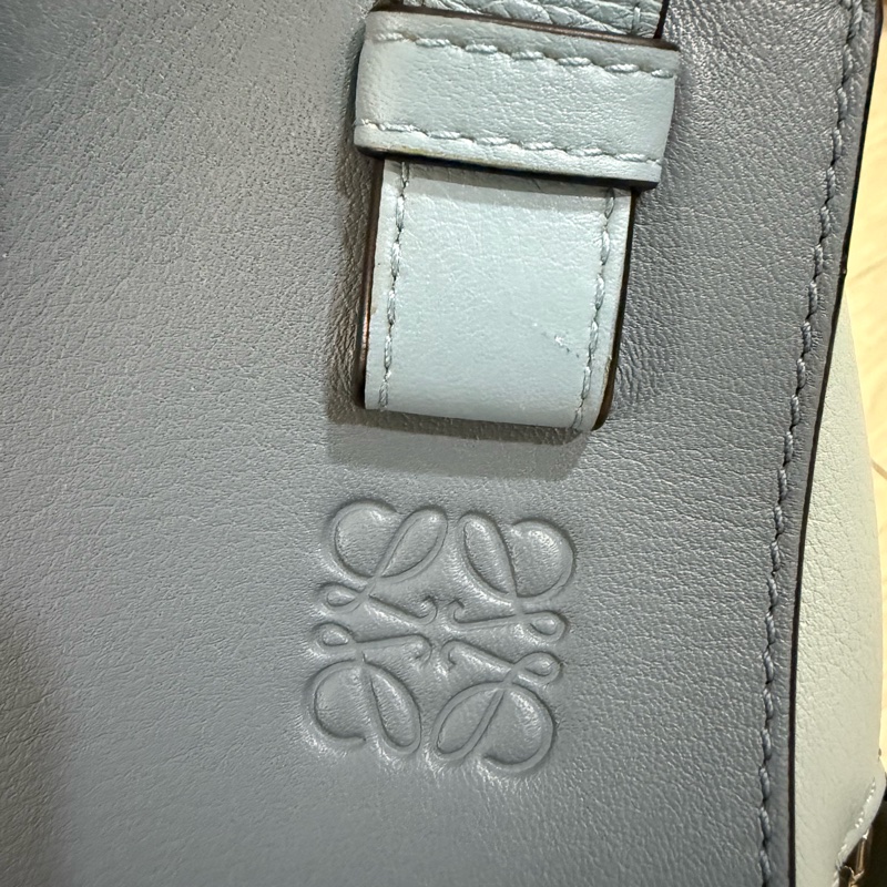 LOEWE hammock手提包/吊床包/可斜背.天空藍 拼色-20