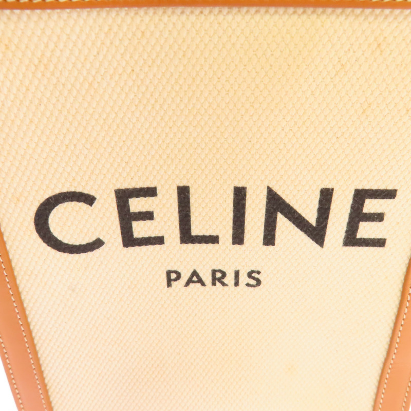 CELINE 帆布Mini Vertical Cabas 2Way Shoulder Bag金扣手挽肩背兩用袋-5