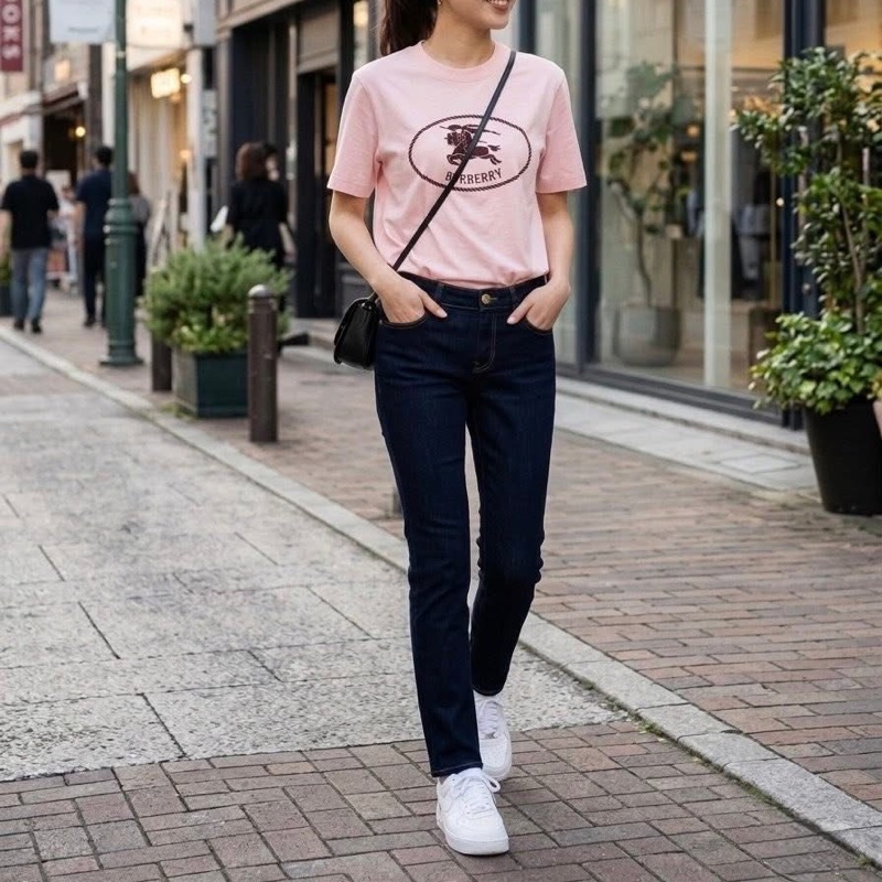 美國TORY BURCH 金扣牛仔長褲-0