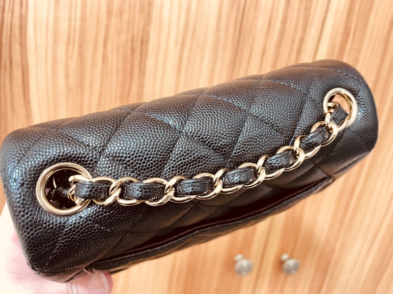 Chanel mini coco cf 魚子醬牛皮 黑 香檳🍾金 方胖子 絕版品-6