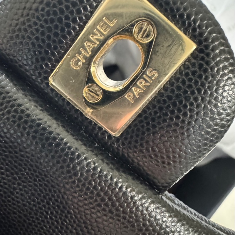 Chanel mini coco cf 魚子醬牛皮 黑 香檳🍾金 方胖子 絕版品-12
