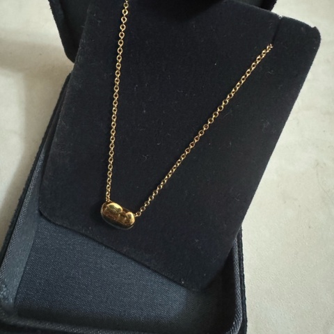 Tiffany18金 黃金 相思豆項鏈 小迷你相思豆