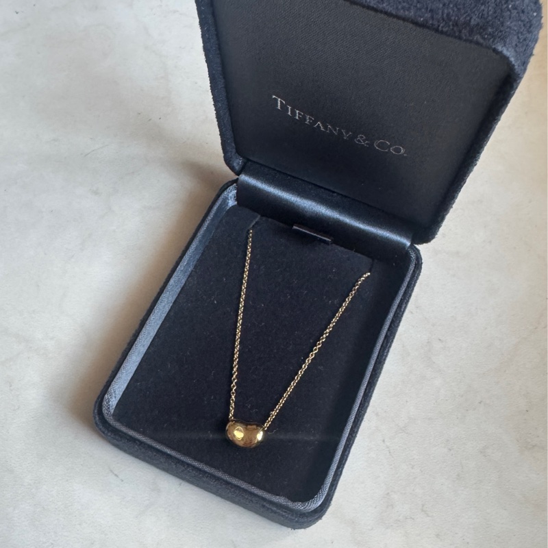 Tiffany18金 黃金 相思豆項鏈 小迷你相思豆-4