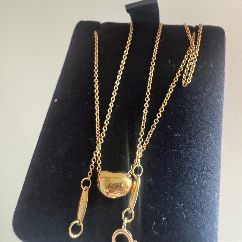 Tiffany18金 黃金 相思豆項鏈 小迷你相思豆-6