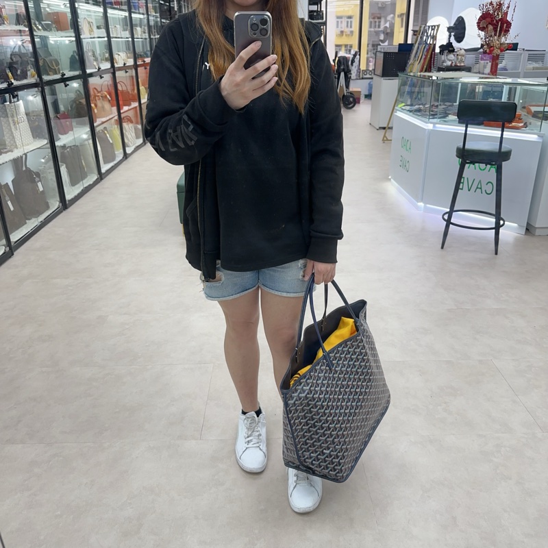 閑置品🌟GOYARD Anjou Navy Blue 雙面托特包 Tote bag GM SIZE-1