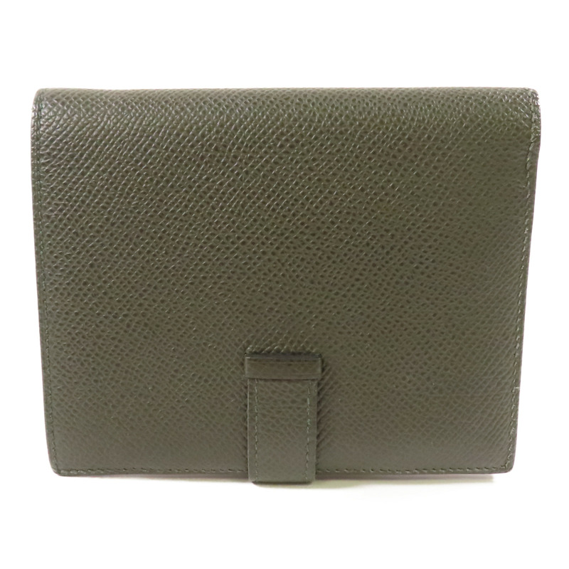 HERMES 【激減優惠】Epsom皮革Bearn Compact金扣錢包Vert Maquis-1