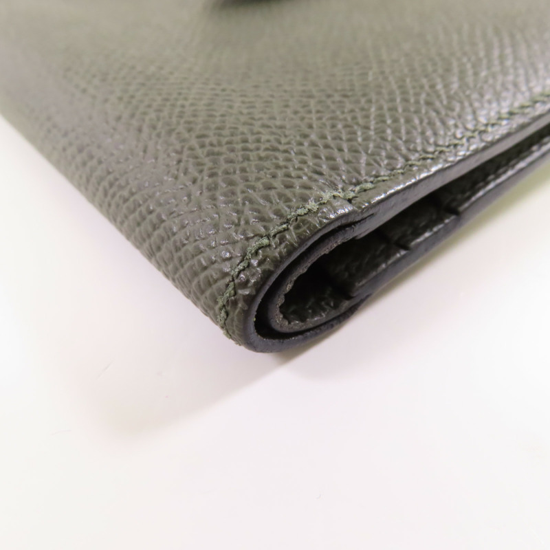 HERMES 【激減優惠】Epsom皮革Bearn Compact金扣錢包Vert Maquis-9