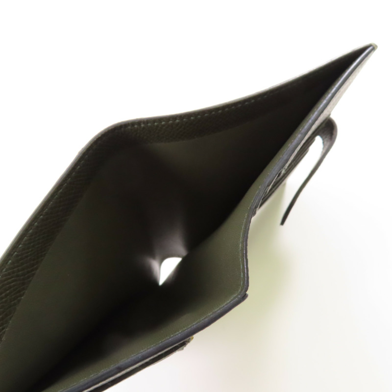 HERMES 【激減優惠】Epsom皮革Bearn Compact金扣錢包Vert Maquis-14