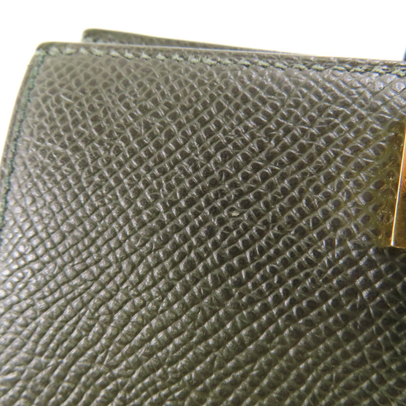 HERMES 【激減優惠】Epsom皮革Bearn Compact金扣錢包Vert Maquis-16