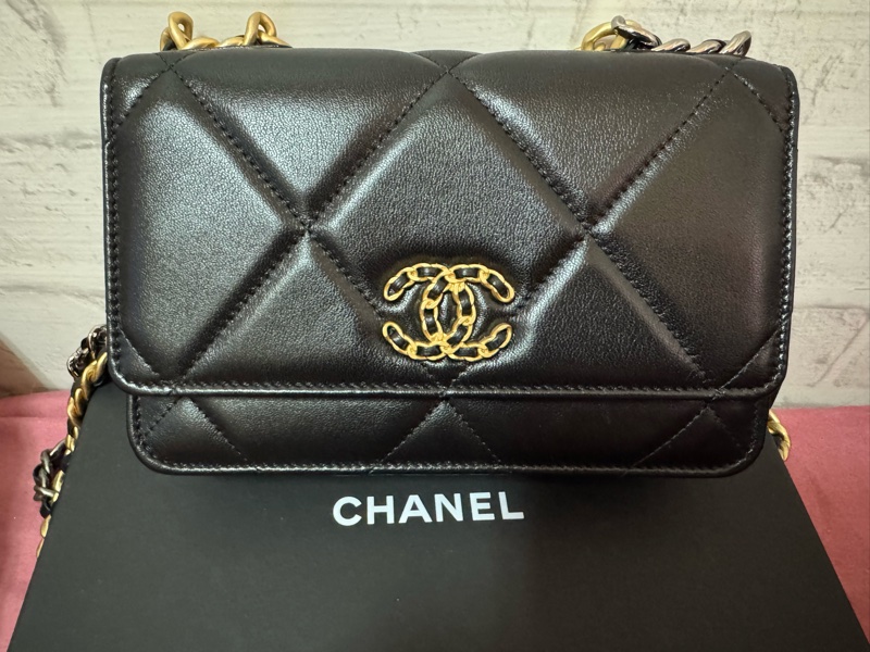 Chanel 香奈兒 19黑金woc 磁吸扣 芯片款s刻-0