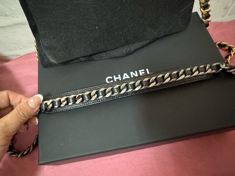 Chanel 香奈兒 19黑金woc 磁吸扣 芯片款s刻-5