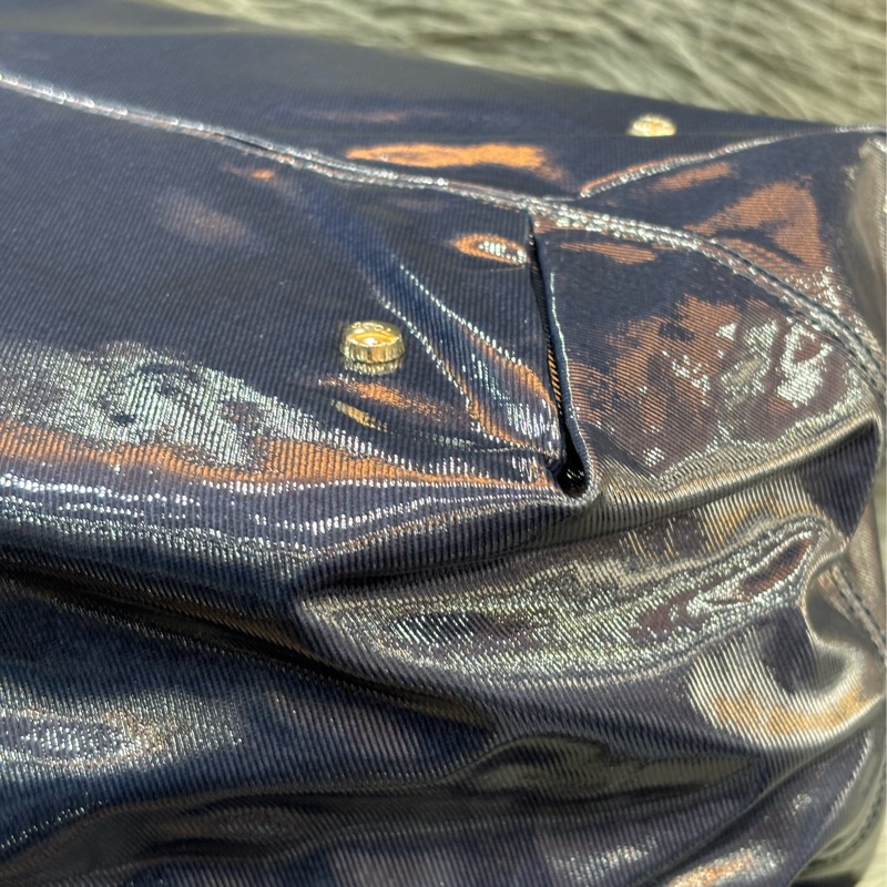 TODS G BAG 深藍防水布 中款 肩背包 斜背包 手提包 兩用包 側背包-11