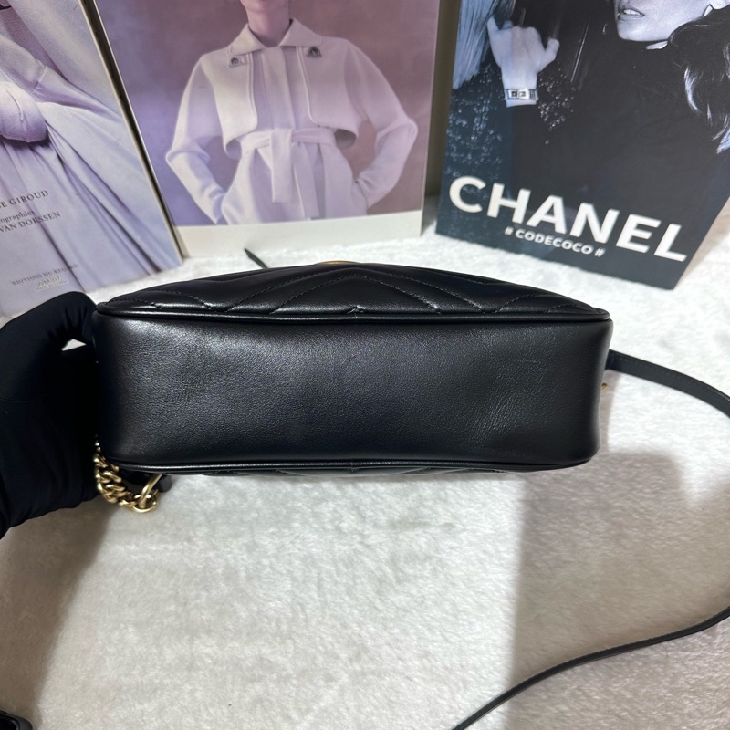 超便宜🌟 #GUCCI #馬蒙 黑金 #相機包 #馬夢 #Marmont 🉑️ 斜背 🉑️ 肩背 🉑️放手機💪🏻-15