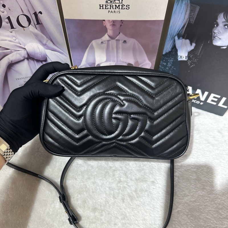 超便宜🌟 #GUCCI #馬蒙 黑金 #相機包 #馬夢 #Marmont 🉑️ 斜背 🉑️ 肩背 🉑️放手機💪🏻-18