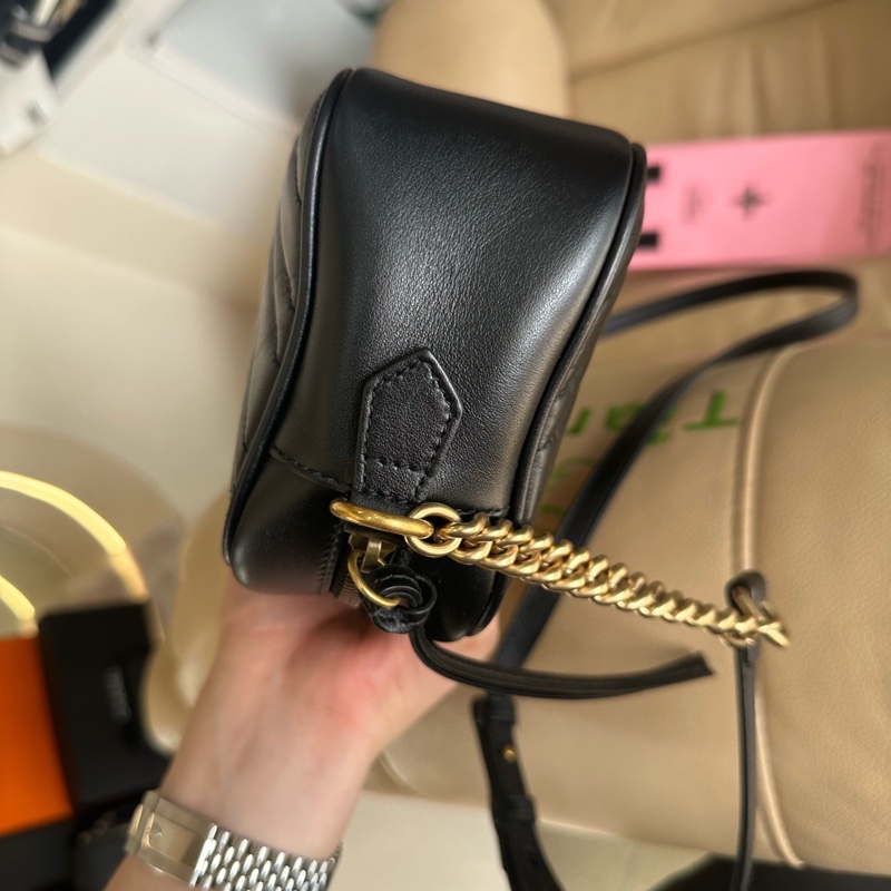 超便宜🌟 #GUCCI #馬蒙 黑金 #相機包 #馬夢 #Marmont 🉑️ 斜背 🉑️ 肩背 🉑️放手機💪🏻-23
