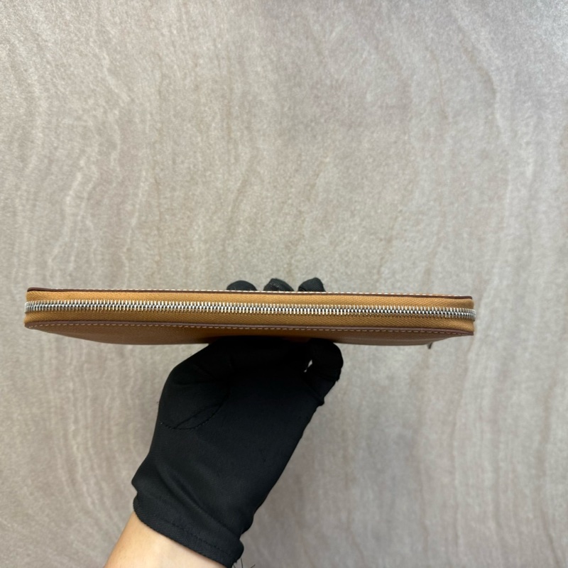 HERMES 金棕色Epsom 小牛皮Silk In Classique絲巾長夾-8