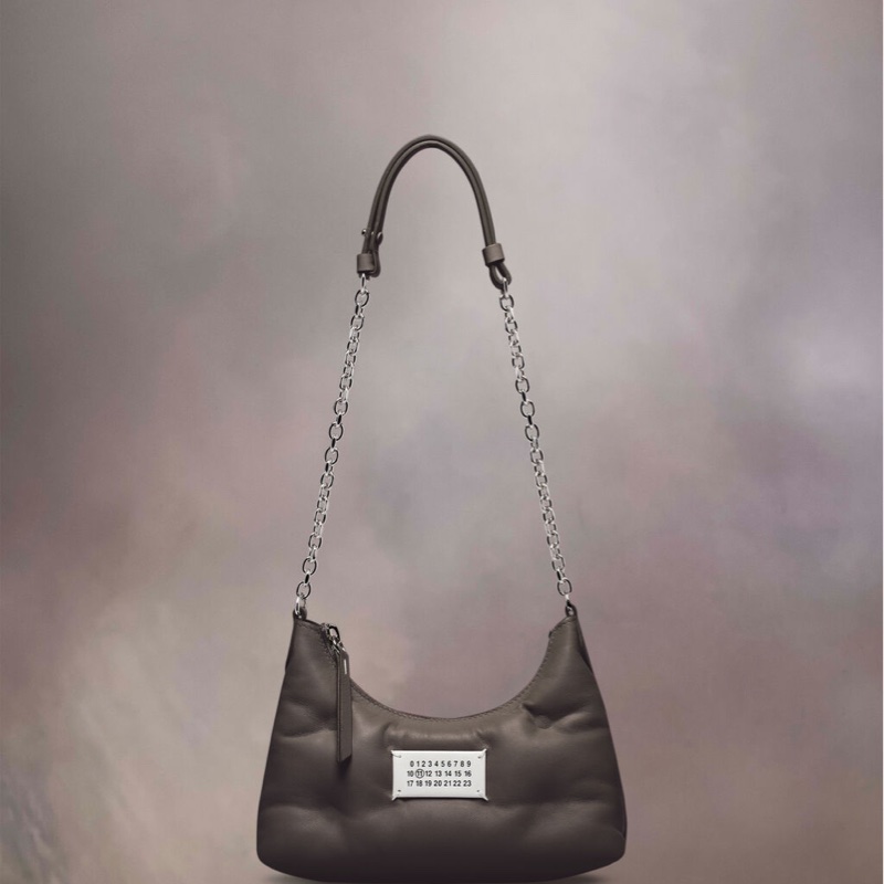 【促銷品]Maison Margiela Glam Slam Hobo Micro 鏈條單肩包 灰色-0