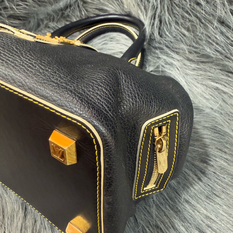 LV M91805 黑色 SUHALI 金釦 鉚釘 山羊皮 手提包 醫生包 貴婦包-6