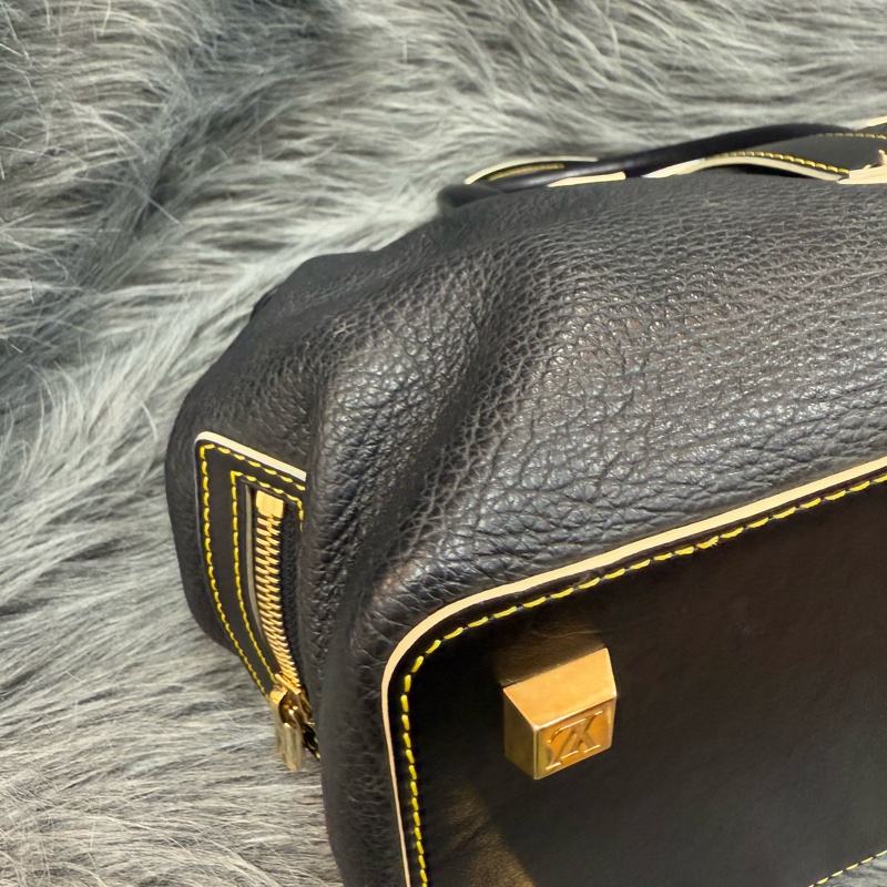 LV M91805 黑色 SUHALI 金釦 鉚釘 山羊皮 手提包 醫生包 貴婦包-8