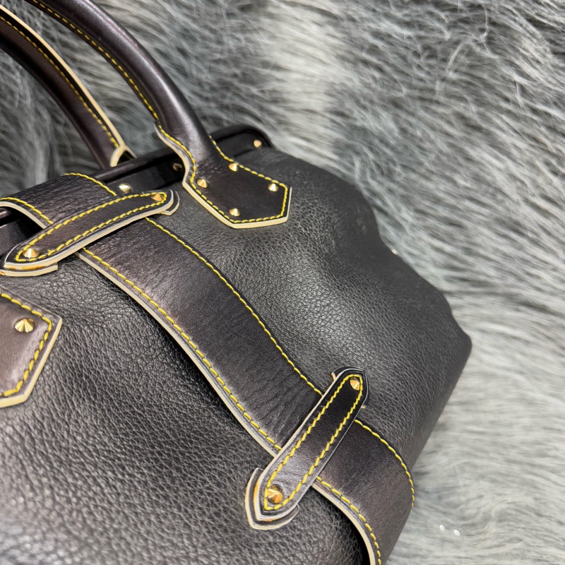 LV M91805 黑色 SUHALI 金釦 鉚釘 山羊皮 手提包 醫生包 貴婦包-14
