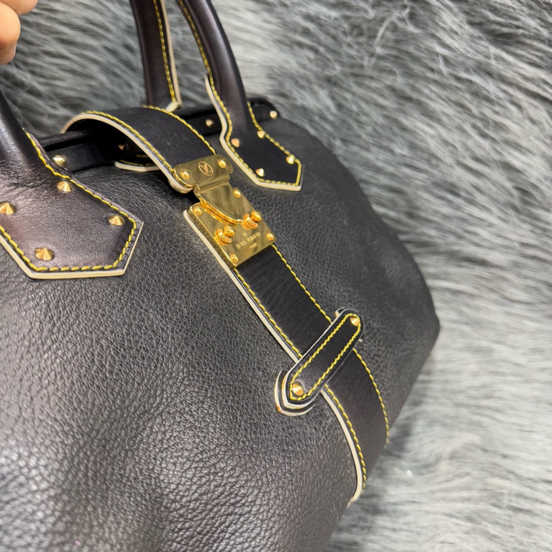 LV M91805 黑色 SUHALI 金釦 鉚釘 山羊皮 手提包 醫生包 貴婦包-15