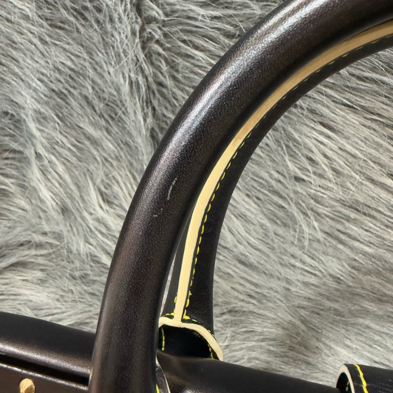 LV M91805 黑色 SUHALI 金釦 鉚釘 山羊皮 手提包 醫生包 貴婦包-24