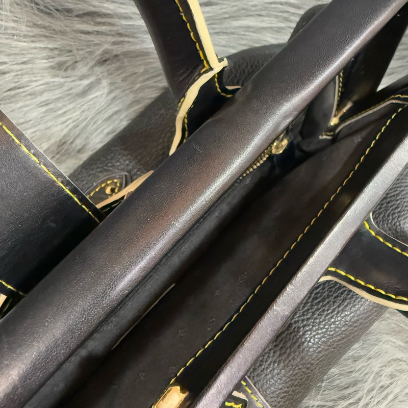 LV M91805 黑色 SUHALI 金釦 鉚釘 山羊皮 手提包 醫生包 貴婦包-31