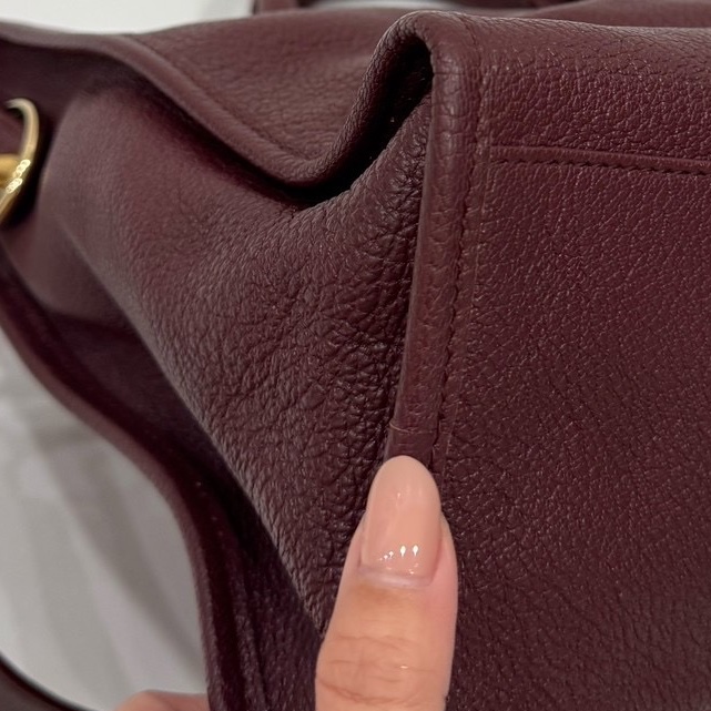 BALENCIAGA 巴黎世家 酒紅色 metallic edge city金釦 山羊皮 機車包 手提包 肩背包 斜背包-32