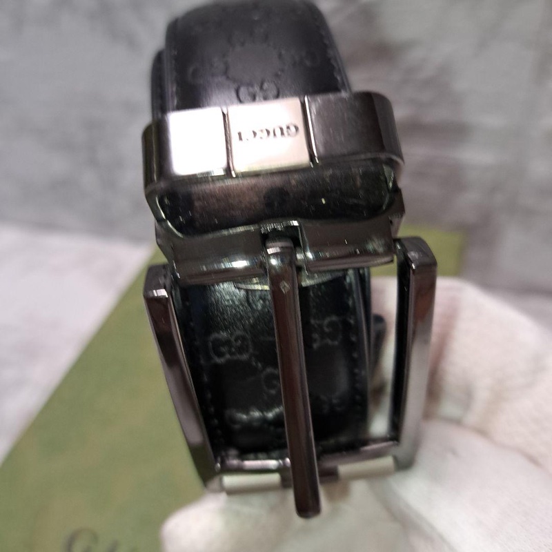 💝FuFu.Style ⟡.·* Gucci 銀色GG皮帶-2