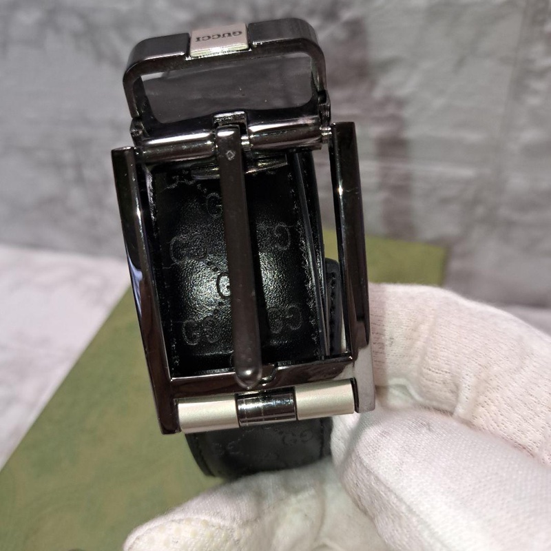 💝FuFu.Style ⟡.·* Gucci 銀色GG皮帶-3