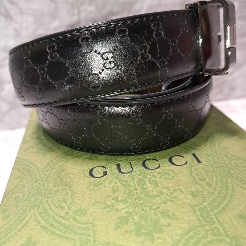 💝FuFu.Style ⟡.·* Gucci 銀色GG皮帶-4