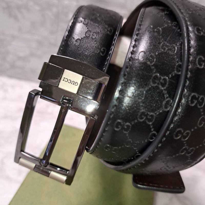 💝FuFu.Style ⟡.·* Gucci 銀色GG皮帶-6