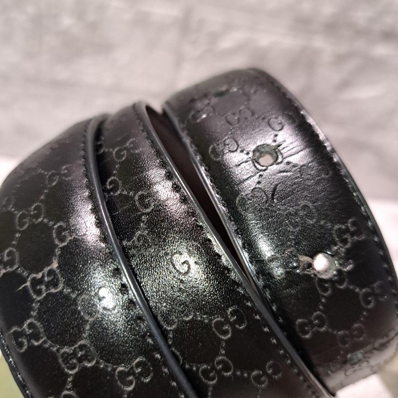 💝FuFu.Style ⟡.·* Gucci 銀色GG皮帶-12