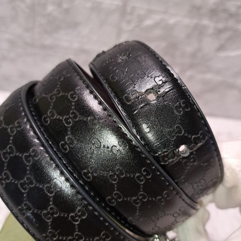 💝FuFu.Style ⟡.·* Gucci 銀色GG皮帶-13