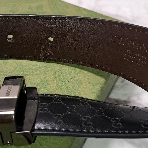 💝FuFu.Style ⟡.·* Gucci 銀色GG皮帶-18