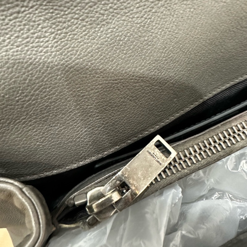 超便宜🈶️購證❤️#YSL #灰銀 小號 #college #學院包 #郵差包-45