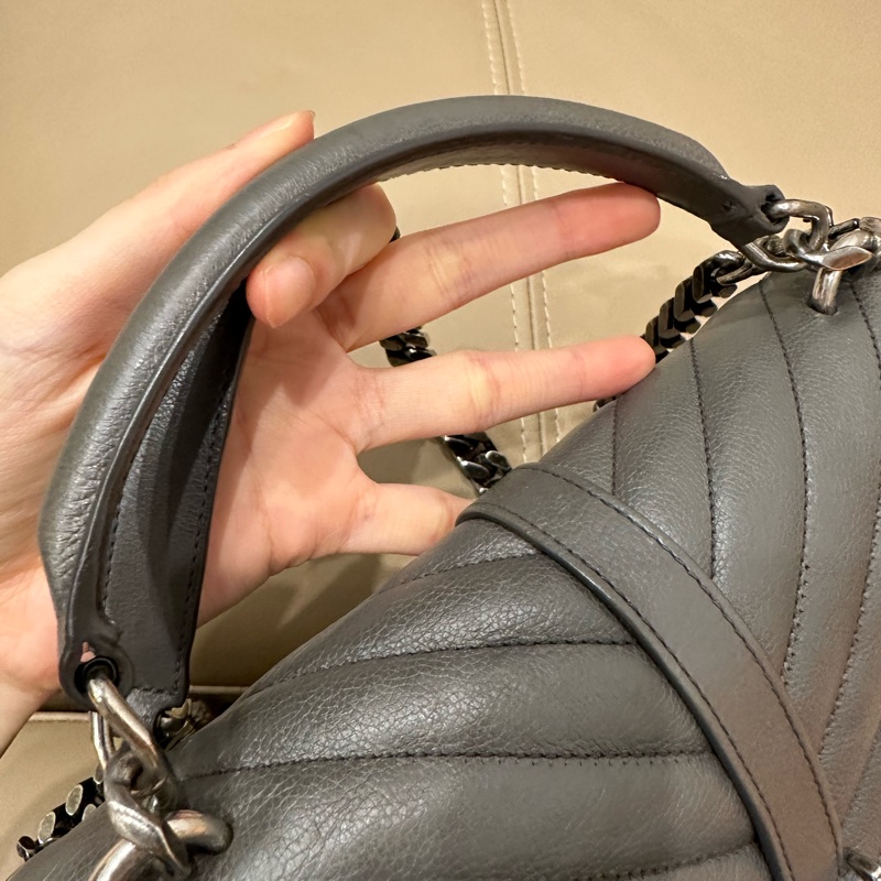 超便宜🈶️購證❤️#YSL #灰銀 小號 #college #學院包 #郵差包-57