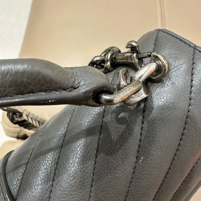 超便宜🈶️購證❤️#YSL #灰銀 小號 #college #學院包 #郵差包-58